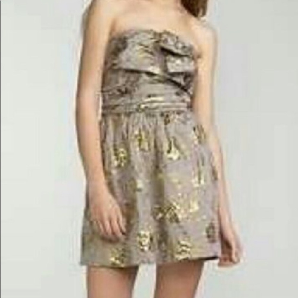 Juicy Couture Cocktail Gilded Gold Cherry Blossom dress, sz. 2 Party Dress.